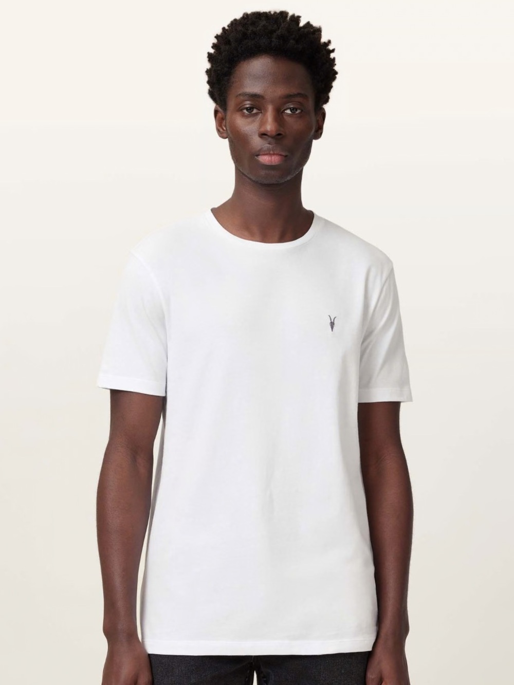 All Saints Brace Brushed Cotton Slim Fit Crew Neck Short Sleeve Tee